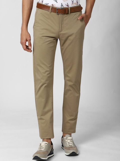 

Peter England Casuals Men Khaki Solid Slim Fit Trousers