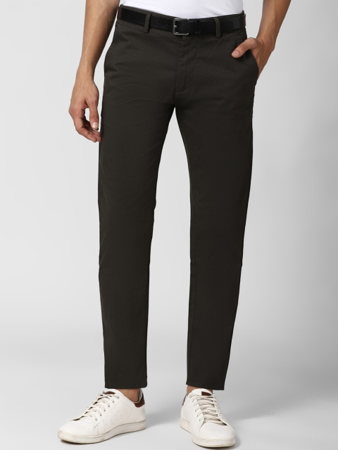

Peter England Casuals Men Olive Green Solid Slim Fit Trousers