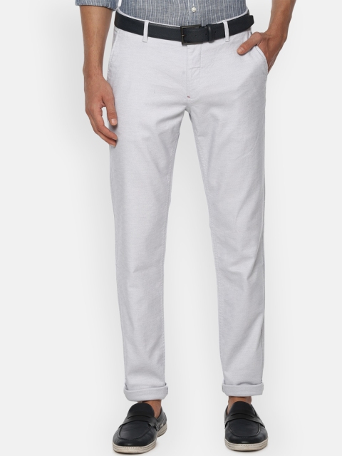 

Louis Philippe Sport Men Grey Textured Slim Fit Trousers