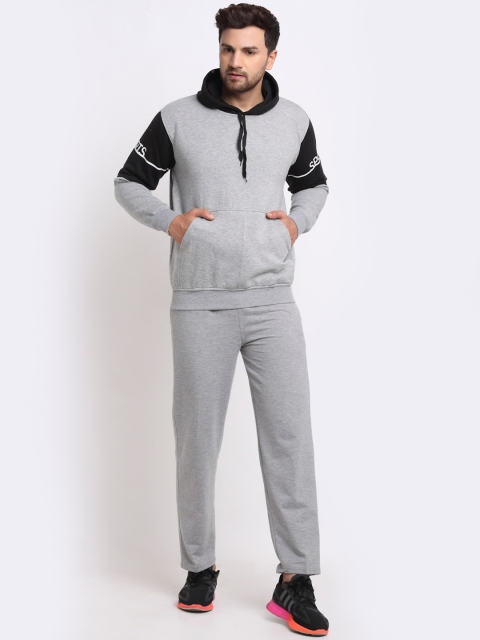 

VIMAL JONNEY Men Grey & Black Colourblocked Tracksuit