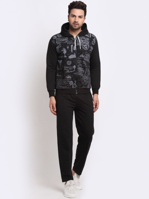 

VIMAL JONNEY Men Black & Grey Printed Tracksuit