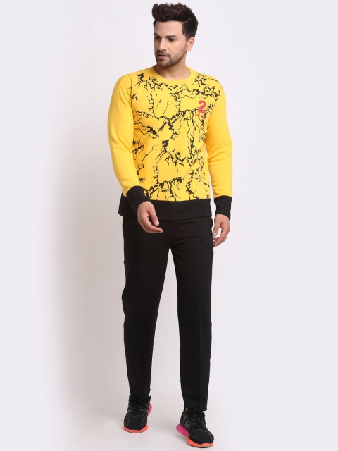 

VIMAL JONNEY Men Black & Yellow Printed Tracksuit