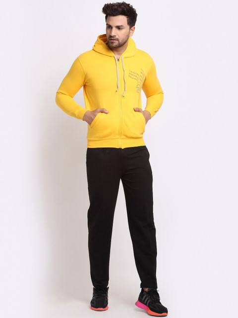 

VIMAL JONNEY Men Black & Yellow Solid Tracksuits
