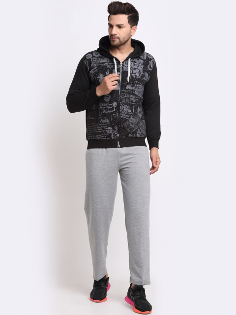 

VIMAL JONNEY Men Black & Grey Printed Tracksuit