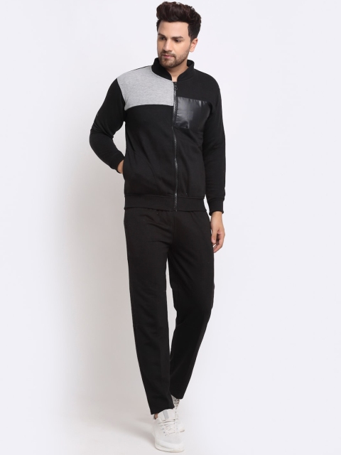 

VIMAL JONNEY Men Black & Grey Solid Tracksuits