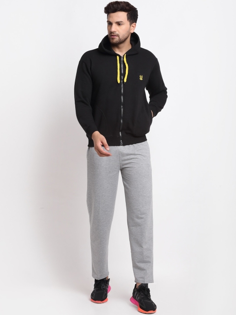 

VIMAL JONNEY Men Black & Grey Solid Tracksuit