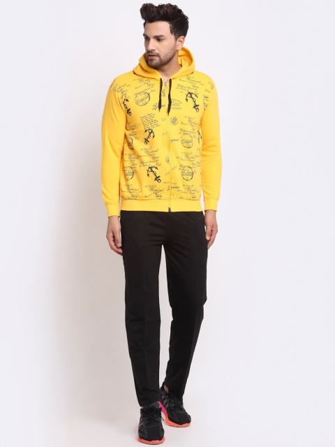 

VIMAL JONNEY Men Black & Yellow Printed Tracksuits