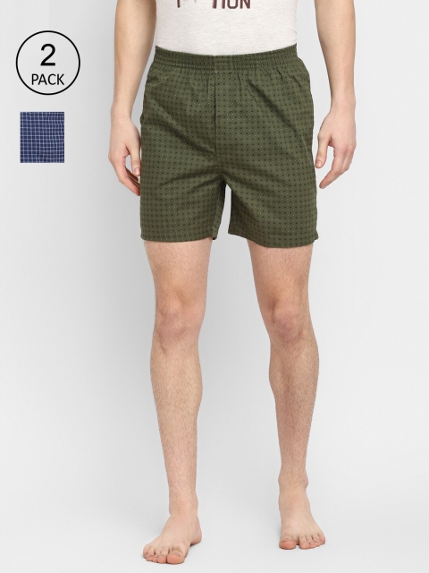 

Turtle Men Pack Of 2 Printed Pure Cotton Boxers, Blue