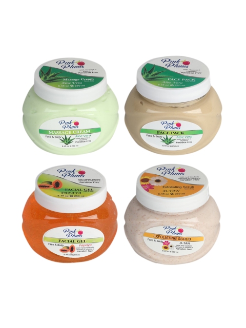 

Pink Plums Pack Of 4 Facial Kit, Green