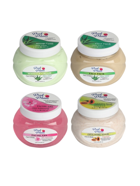

Pink Plums Pack Of 4 Facial Kit, Green