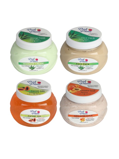 

Pink Plums Pack Of 4 Facial Kit, Orange