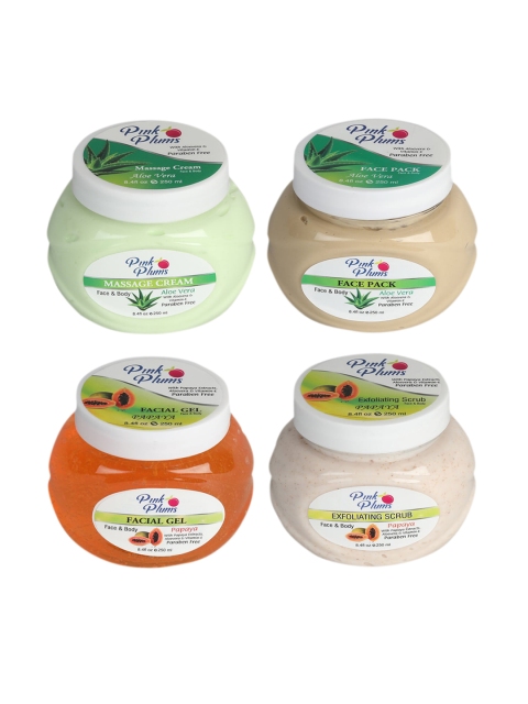 

Pink Plums Pack Of 4 Facial Kit, Green