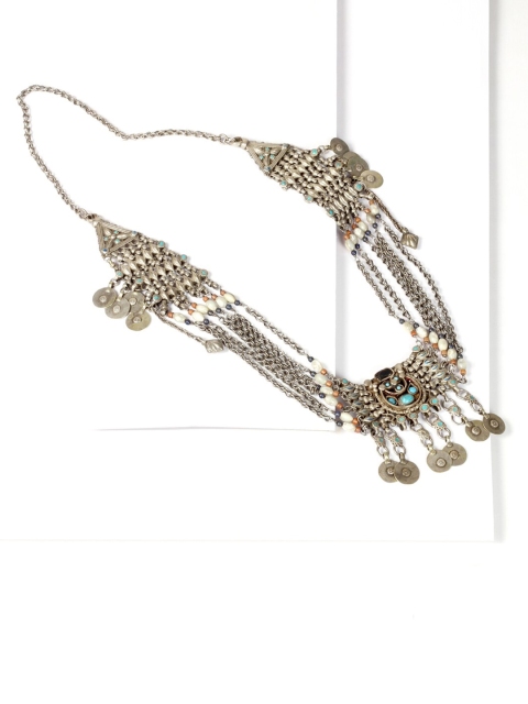 

SANGEETA BOOCHRA Women Silver Ethnic Handcrafted Necklace with Beads