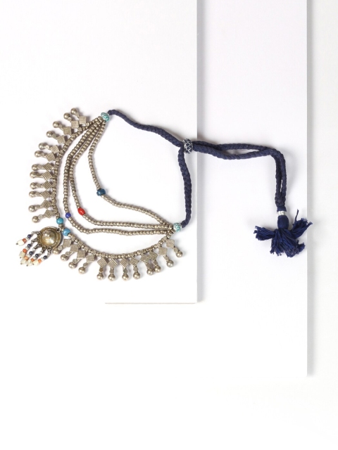 

SANGEETA BOOCHRA Silver-Toned & Blue Silver Handcrafted Necklace