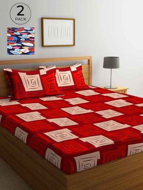 

Arrabi Set Of 2 Multicoloured Floral 300 TC 2 King Bedsheet With 4 Pillow Covers, Multi