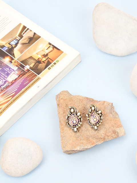 

SANGEETA BOOCHRA Silver-Toned Contemporary Studs Earrings