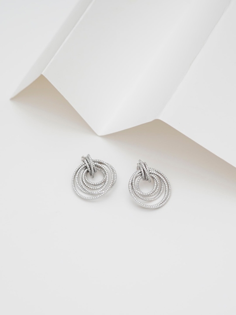 

SANGEETA BOOCHRA Silver-Toned Contemporary Studs Earrings