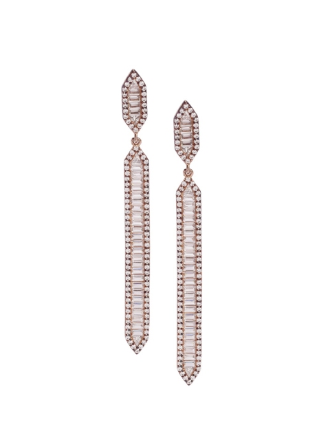 

SANGEETA BOOCHRA Rose Gold & White Contemporary Drop Earrings