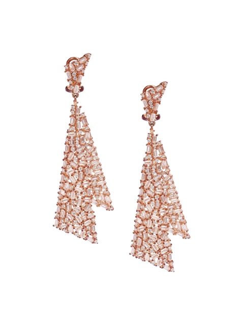 

SANGEETA BOOCHRA Rose Gold Contemporary Drop Earrings