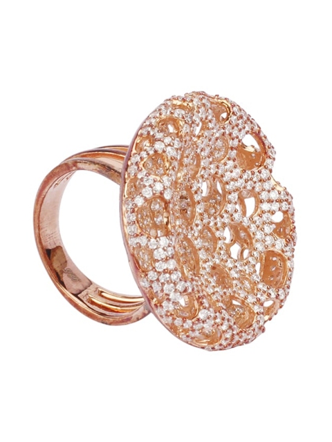 

SANGEETA BOOCHRA Rose Gold-Plated Silver Cubic Zirconia-Studded Finger Ring