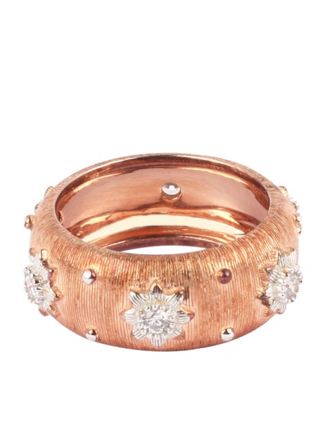 

SANGEETA BOOCHRA Rose Gold-Plated White CZ-Studded Handcrafted Finger Ring