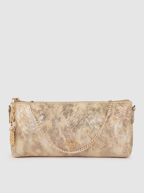 

Baggit Women Gold-Toned Textured Structured Sling Bag