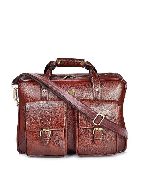

WildHorn Men Maroon Genuine Leather Laptop Bag