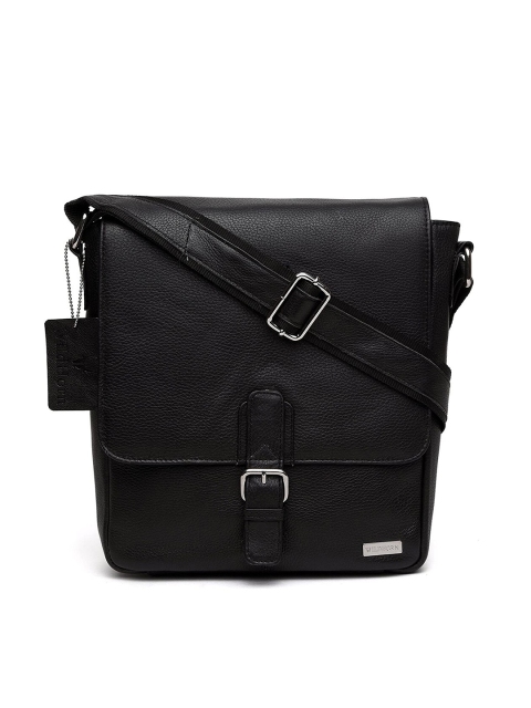 

WildHorn Men Black Genuine Leather Messenger Bag