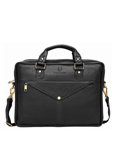 

WildHorn Men Black Genuine Leather Laptop Bag