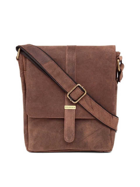 

WildHorn Men Brown Genuine Leather Messenger Bag