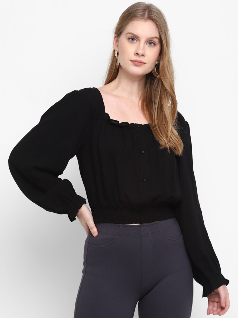 

FOSH Black Blouson Top