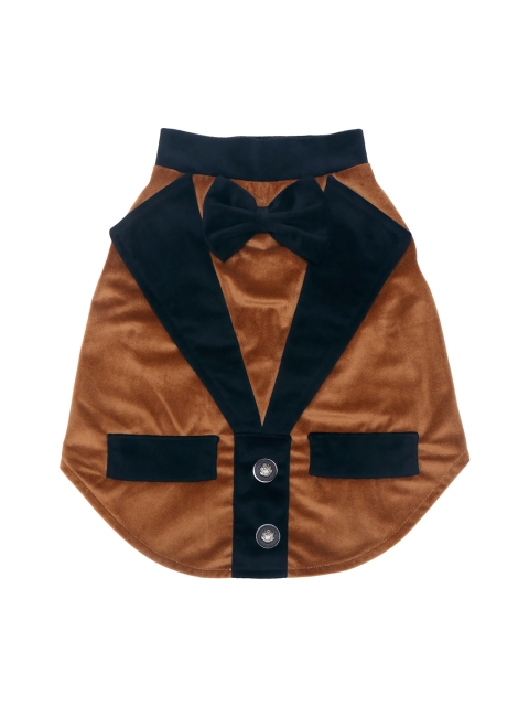 

Dchica Paws Brown & Black Solid Handmade Dog Jacket Tuxedo