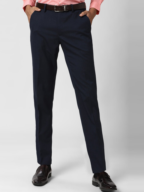 

Peter England Men Navy Blue Slim Fit Formal Trousers