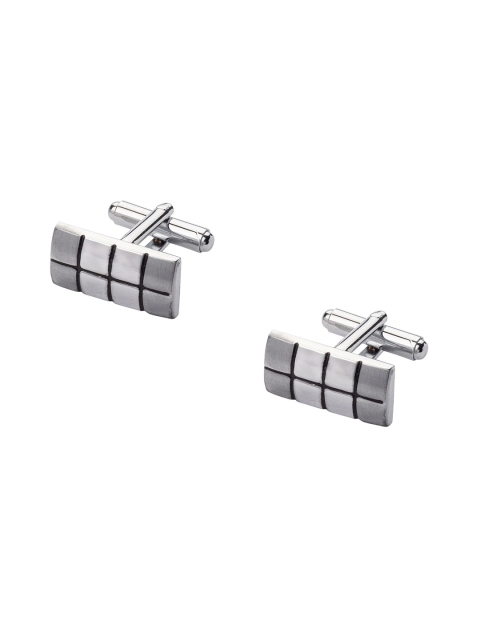

The Tie Hub Silver-Toned Rectangular Block Cufflink