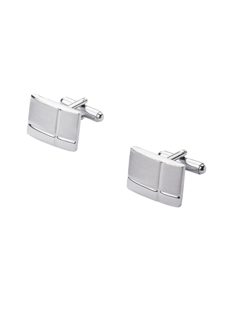 

The Tie Hub Silver-Toned Rectangular Plus Cufflink