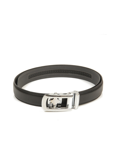

Calvadoss Men Black Textured PU Autoratch Magnetic Belt