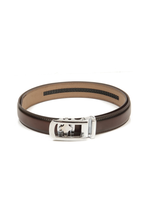 

Calvadoss Men Brown Textured PU Autoratch Magnetic Belt