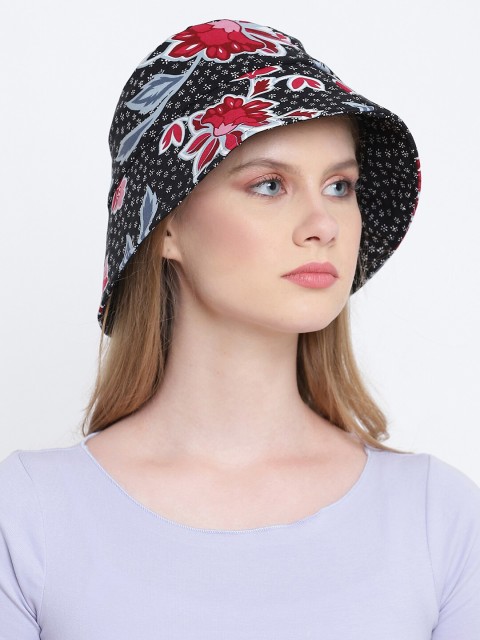 

Oxolloxo Women Black & Red Printed Reversible Bucket Hat