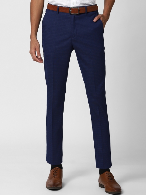 

Peter England Men Navy Blue Formal Trousers