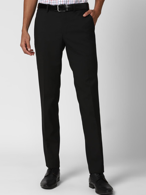 

Peter England Men Black Slim Fit Trousers