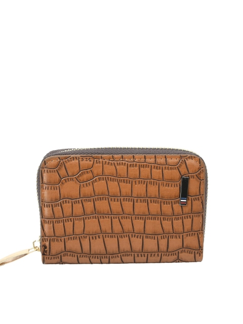 

Kastner Women Brown Textured Zip Around Wallet