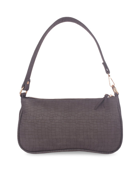 

Bagkok Women Grey Textured Structured Shoulder Bag