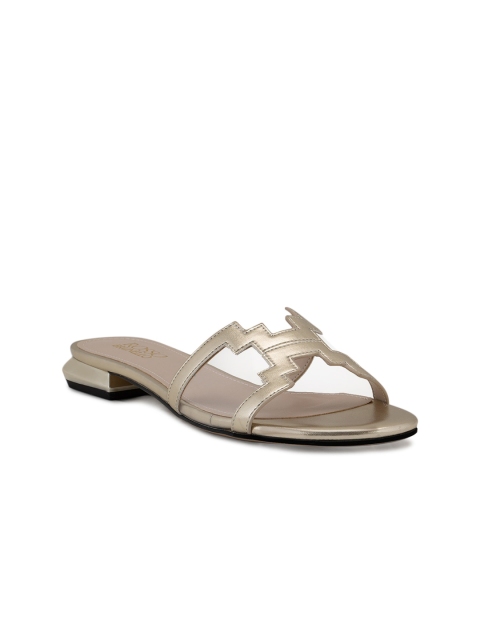 

ROSSO BRUNELLO Women Gold-Toned Open Toe Flats