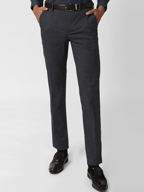 

Peter England Men Grey Slim Fit Formal Trousers