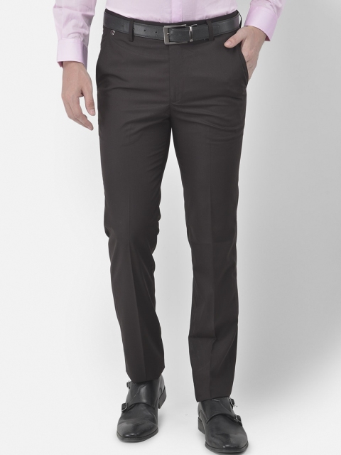 

Canary London Men Coffee Brown Slim Fit Formal Trousers