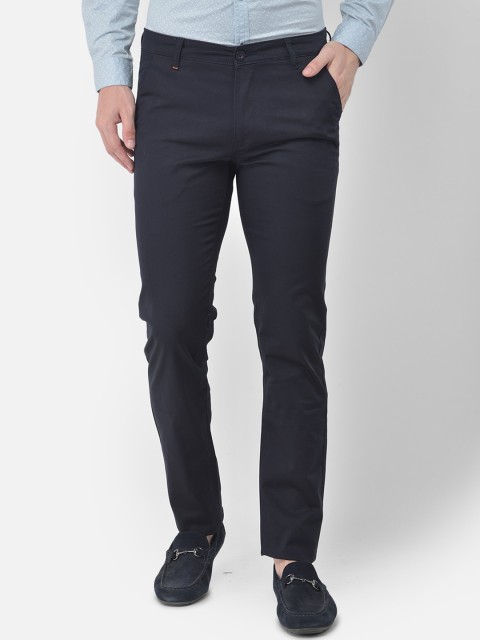 

Canary London Men Navy Blue Slim Fit Trousers