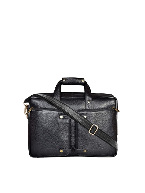 

WildHorn Men Black Genuine Leather Laptop Bag