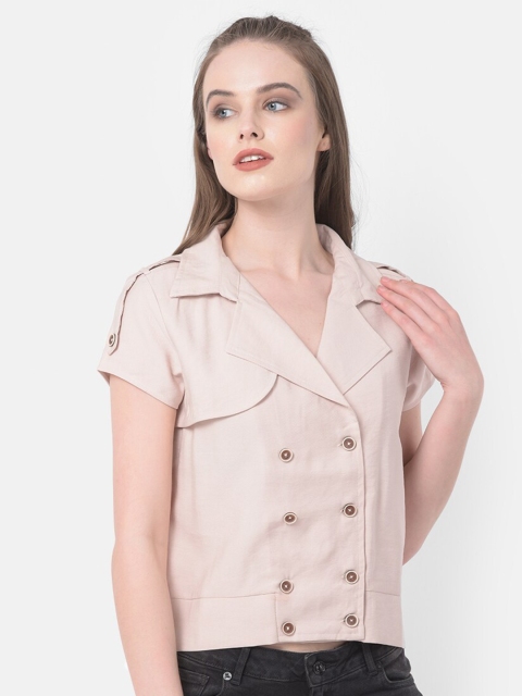 

Latin Quarters Women Beige Crop Top