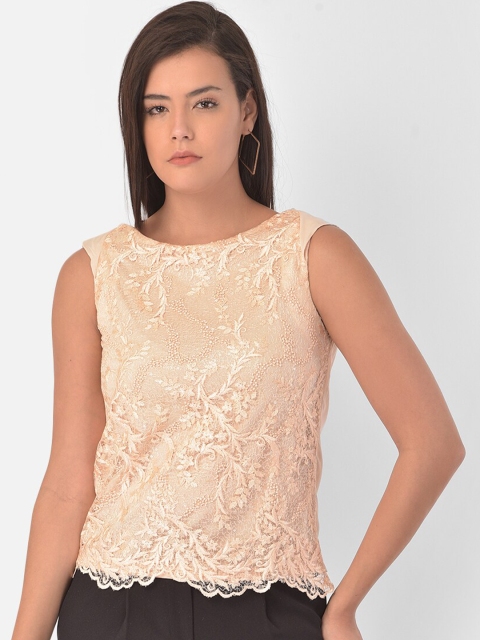 

Latin Quarters Peach-Coloured Regular Top