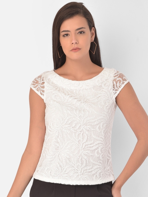 

Latin Quarters White Embroidered Regular Top